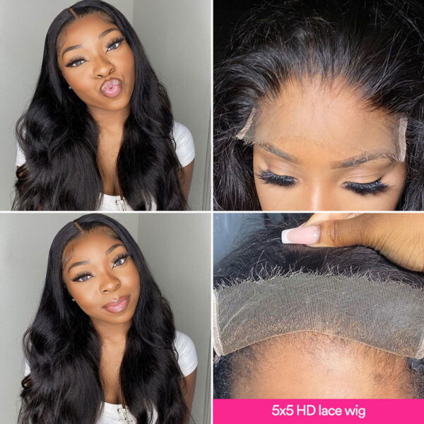 Body Wave 4x4 5x5 6x6 7x7 HD Closure Wig - Image 4